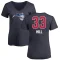 Women's Grant Hill Name and Number Banner Wave V-Neck T-Shirt - Navy