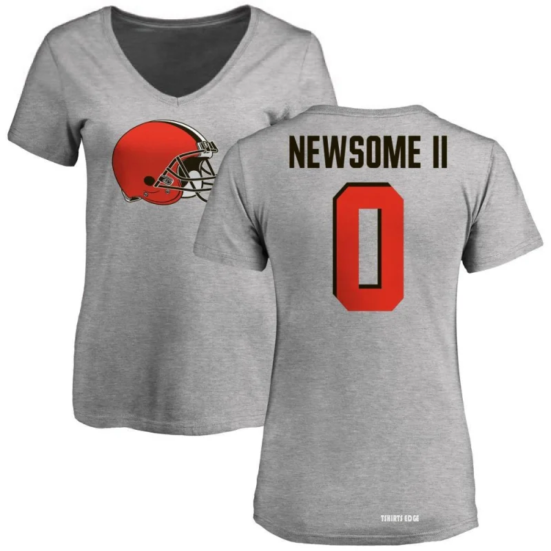 Women's Greg Newsome II Name & Number Slim Fit T-Shirt - Ash - Tshirtsedge