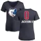 Women's Gregory Jackson II Name and Number Banner Wave V-Neck T-Shirt - Navy