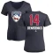 Women's Grigori Denisenko Name and Number Banner Wave V-Neck T-Shirt - Navy