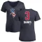 Women's Harold Baines Name and Number Banner Wave V-Neck T-Shirt - Navy