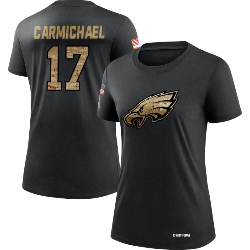 Women's Harold Carmichael 2020 Salute To Service Performance T-Shirt -  Black - Tshirtsedge