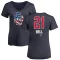 Women's Heath Bell Name and Number Banner Wave V-Neck T-Shirt - Navy