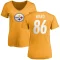 Women's Hines Ward Name & Number Slim Fit T-Shirt - Gold