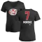 Women's Howie Morenz Name and Number Banner Wave V-Neck T-Shirt - Black