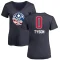 Women's Hunter Tyson Name and Number Banner Wave V-Neck T-Shirt - Navy