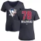 Women's Isaac Belliveau Name and Number Banner Wave V-Neck T-Shirt - Navy