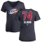 Women's Jaccob Slavin Name and Number Banner Wave V-Neck T-Shirt - Navy