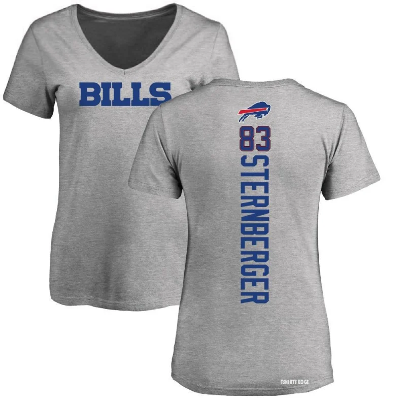 Women's Jace Sternberger Backer V-Neck T-Shirt - Ash - Tshirtsedge