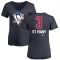 Women's Jack St. Ivany Name and Number Banner Wave V-Neck T-Shirt - Navy