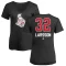 Women's Jacob Larsson Name and Number Banner Wave V-Neck T-Shirt - Black