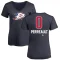 Women's Jacob Perreault Name and Number Banner Wave V-Neck T-Shirt - Navy