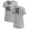 Women's Jacoby Ellsbury RBI Slim Fit V-Neck T-Shirt - Heathered Gray