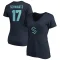 Women's Jaden Schwartz Name & Number V-Neck T-Shirt - Navy