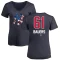 Women's Jake Bauers Name and Number Banner Wave V-Neck T-Shirt - Navy