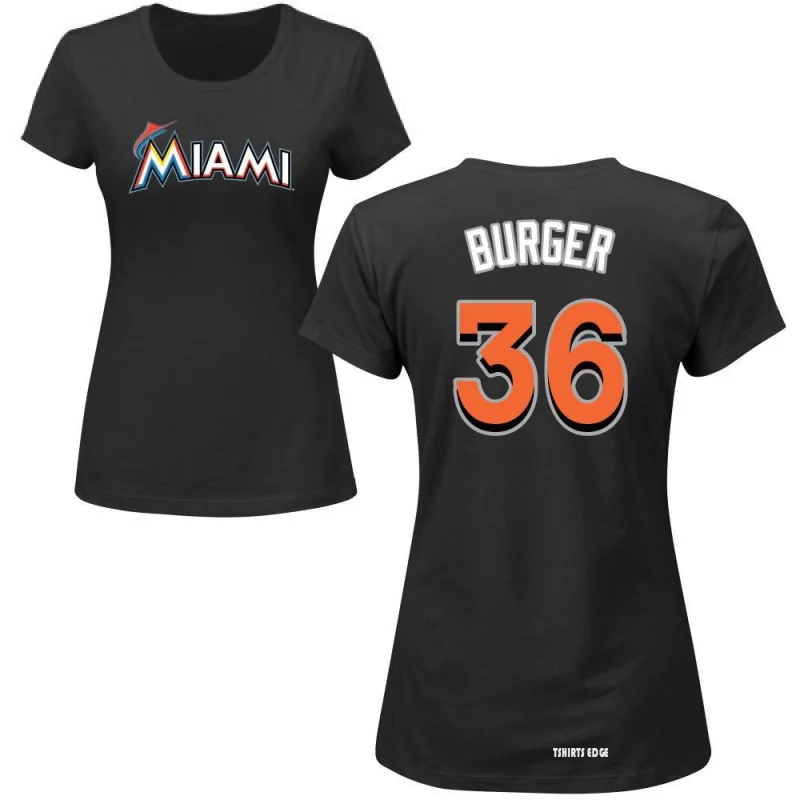 Women's Jake Burger Name & Number T-Shirt - Black - Tshirtsedge