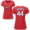 Women's Jake Woodford Name & Number T-Shirt - Red