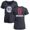 Women's Jalen Brunson Name and Number Banner Wave V-Neck T-Shirt - Navy