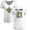 Women's Jamaal Williams Name & Number Slim Fit T-Shirt - White