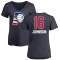 Women's James Johnson Name and Number Banner Wave V-Neck T-Shirt - Navy