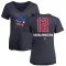 Women's Jarrod Saltalamacchia Name and Number Banner Wave V-Neck T-Shirt - Navy