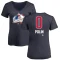 Women's Jason Polin Name and Number Banner Wave V-Neck T-Shirt - Navy