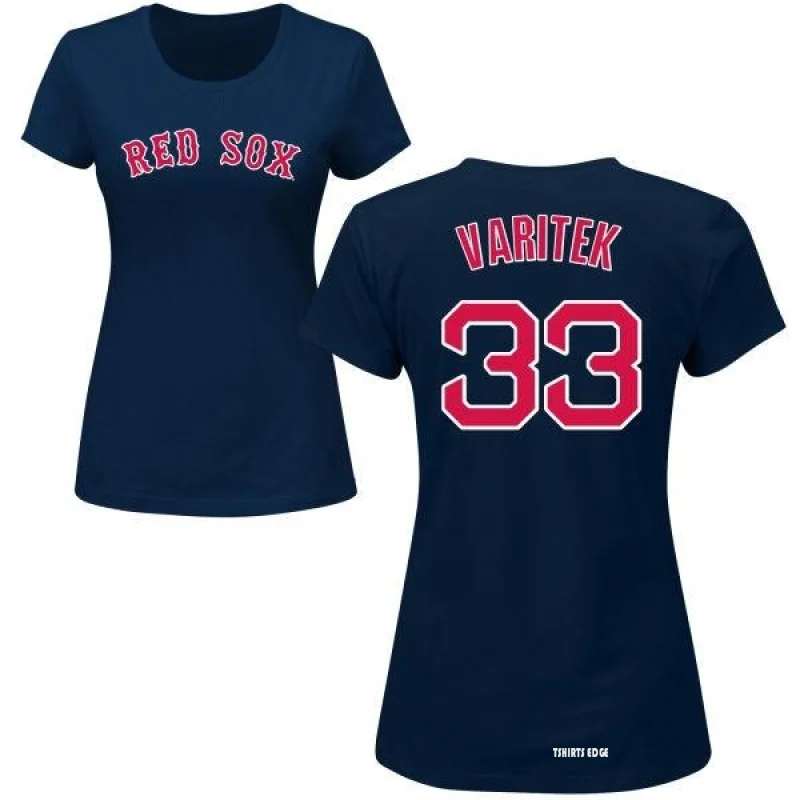 Women's Jason Varitek Name & Number T-Shirt - Navy - Tshirtsedge