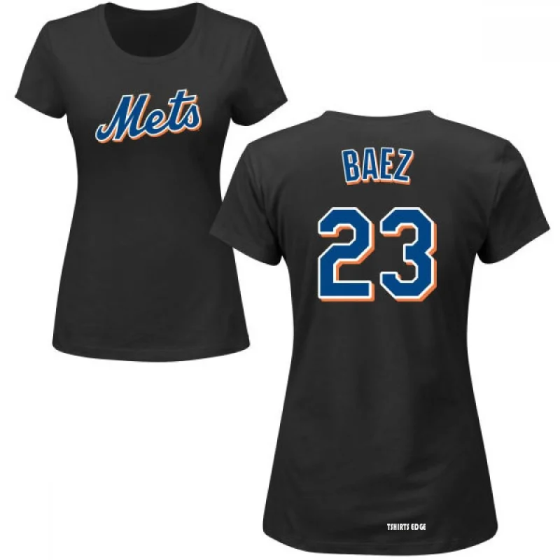 Women's Javier Baez Name & Number T-Shirt - Black - Tshirtsedge