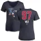 Women's Javier Vaz Name and Number Banner Wave V-Neck T-Shirt - Navy