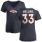 Women's Javonte Williams Name & Number Slim Fit T-Shirt - Navy