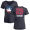 Women's Jay Scrubb Name and Number Banner Wave V-Neck T-Shirt - Navy