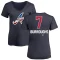 Women's Jeff Burroughs Name and Number Banner Wave V-Neck T-Shirt - Navy