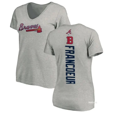 Jeff Francoeur Atlanta Braves Women's Black Midnight Mascot V-Neck T-Shirt 