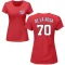 Women's Jeremy De La Rosa Name & Number T-Shirt - Red