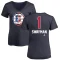 Women's Jeremy Swayman Name and Number Banner Wave V-Neck T-Shirt - Navy