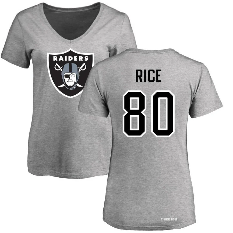 Women's Jerry Rice Name & Number Slim Fit T-Shirt - Red - Tshirtsedge