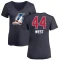 Women's Jerry West Name and Number Banner Wave V-Neck T-Shirt - Navy