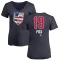 Women's Jim Fox Name and Number Banner Wave V-Neck T-Shirt - Navy