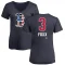 Women's Jimmie Foxx Name and Number Banner Wave V-Neck T-Shirt - Navy