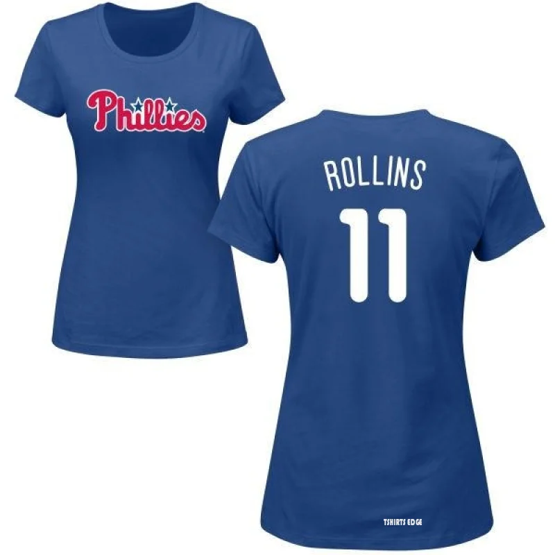 Women's Jimmy Rollins Name & Number T-Shirt - Royal - Tshirtsedge
