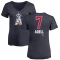 Women's Jo Adell Name and Number Banner Wave V-Neck T-Shirt - Navy