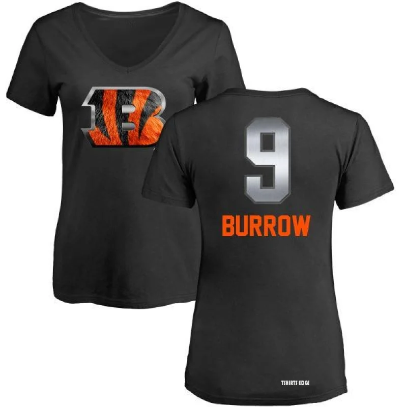 Women's Joe Burrow Midnight Mascot T-Shirt - Black - Tshirtsedge
