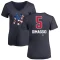 Women's Joe DiMaggio Name and Number Banner Wave V-Neck T-Shirt - Navy