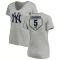 Women's Joe DiMaggio RBI Slim Fit V-Neck T-Shirt - Heathered Gray