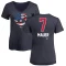 Women's Joe Mauer Name and Number Banner Wave V-Neck T-Shirt - Navy