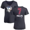 Women's Joe Mullen Name and Number Banner Wave V-Neck T-Shirt - Navy