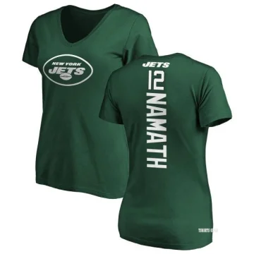 Women's Joe Namath Backer V-Neck T-Shirt - Ash - Tshirtsedge