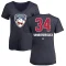 Women's John Vanbiesbrouck Name and Number Banner Wave V-Neck T-Shirt - Navy