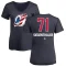 Women's Jonas Siegenthaler Name and Number Banner Wave V-Neck T-Shirt - Navy