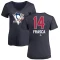 Women's Jordan Frasca Name and Number Banner Wave V-Neck T-Shirt - Navy